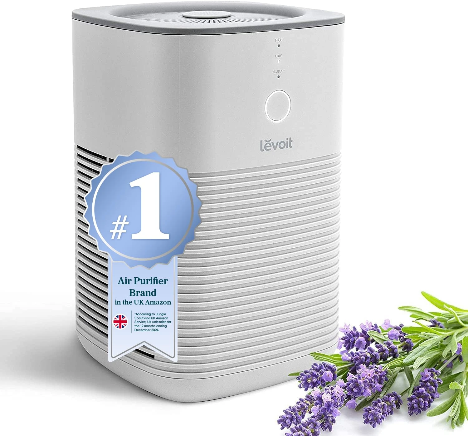LEVOIT Air Purifier for Bedroom Home, Dual HEPA Filters with Aromatherapy Diffuser, Quiet Sleep Mode, Air Cleaner for Smoke, Allergies, Pet Dander, 100% Ozone Free, LV-H128, Gray