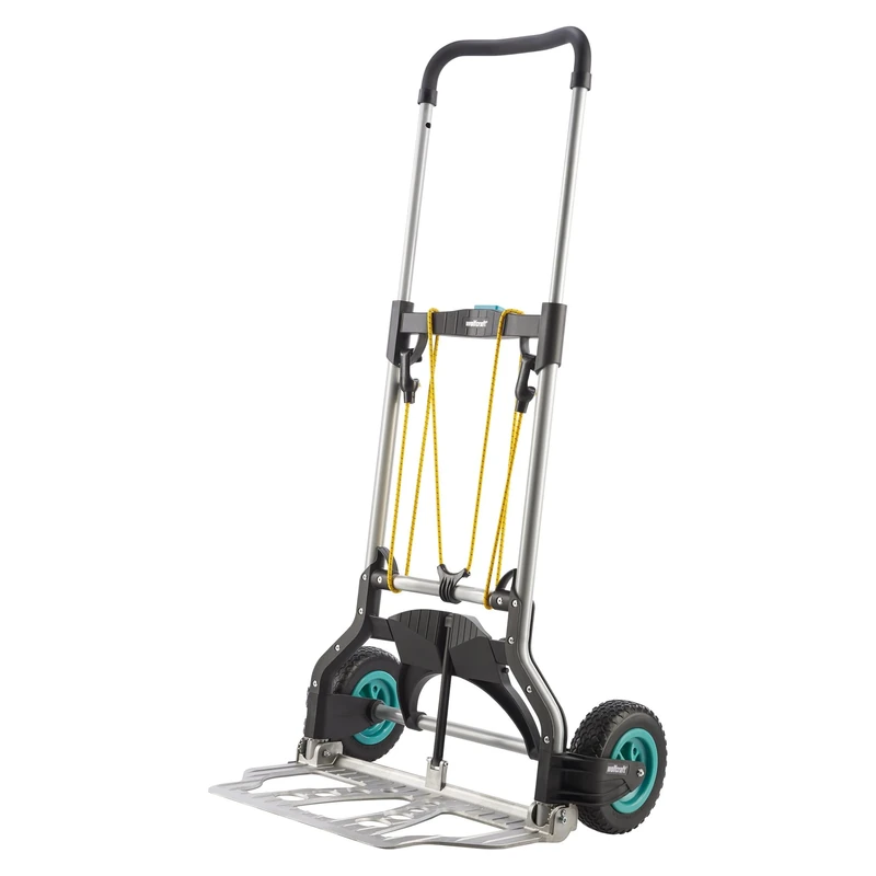 wolfcraft TS 850 Offroad Transport System – Robust Folding Hand Truck with 100kg Load Capacity, Telescopic Handle, Heavy Duty All-Terrain Cart for Outdoor Gardens and Construction Use