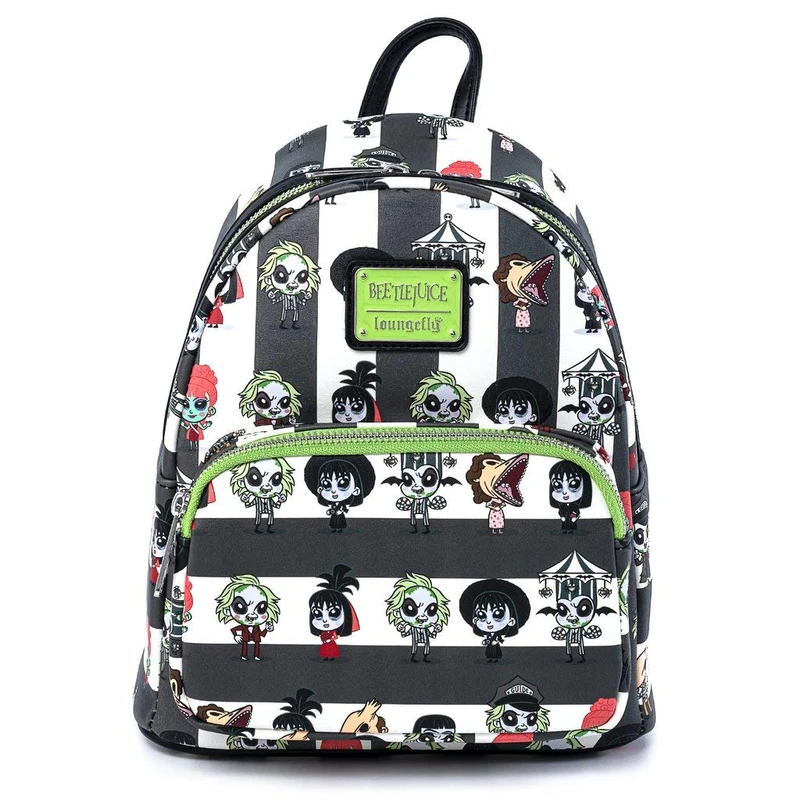Loungefly Beetlejuice Chibi All Over Print Womens Double Strap Shoulder Bag Purse