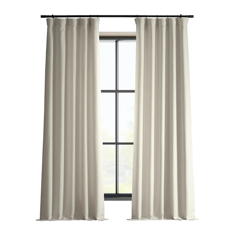 HPD Half Price Drapes Italian Faux Linen Curtains 96 Inches Long Room Darkening Curtains for Bedroom and Living Room 50 X 96, (1 Panel), Parchment Cream