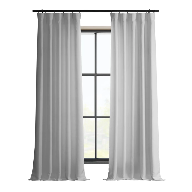 HPD Half Price Drapes Italian Faux Linen Curtains 96 Inches Long Room Darkening Curtains for Bedroom and Living Room 50 X 96, (1 Panel), Dove White
