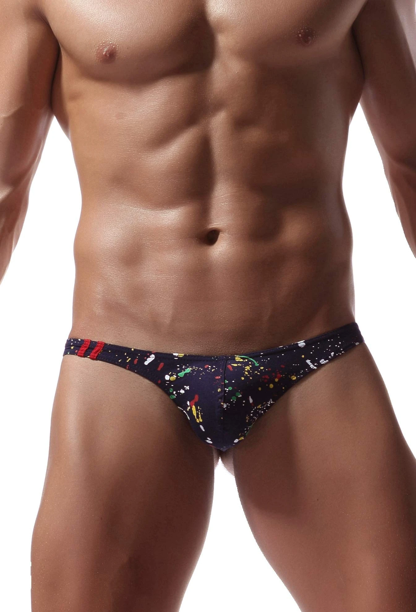 Newsywell Men's Cotton Thong Bikinis Microfiber G-String Low Rise Lightweight Briefs Underwear Navy Blue XX-Large