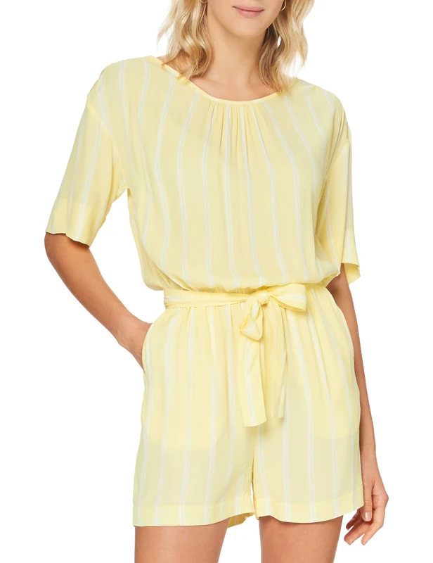 SPARKZ COPENHAGEN Tula Stripe Playsuit, Pastel Yellow, XL - Image 1