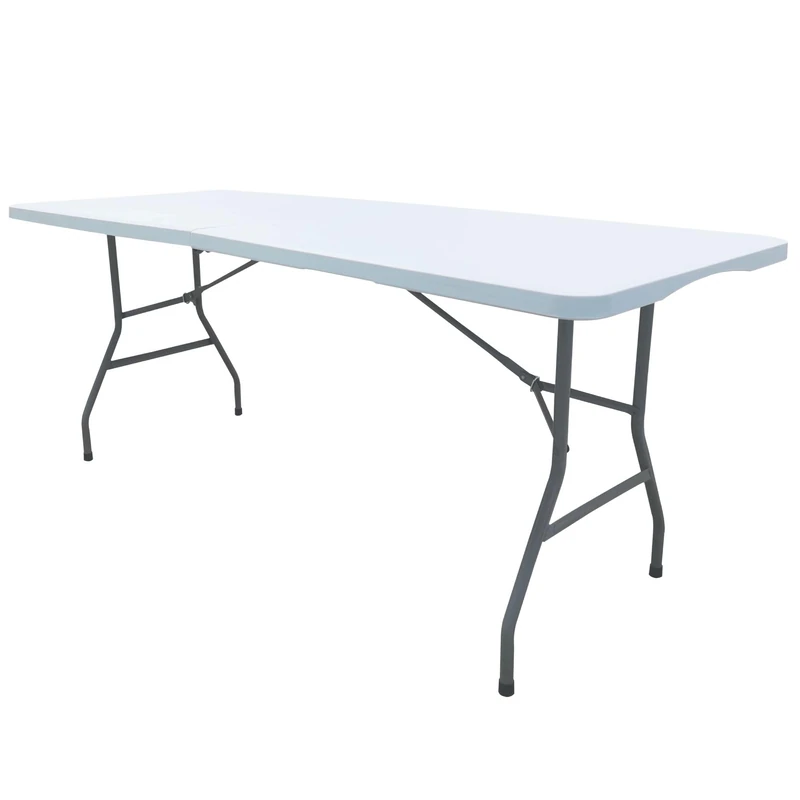 WERKA PRO Folding Table Cross Outdoor Rectangular Garden - Up to 8 Cutlery - Off-White - 180 x 75 x 74 cm - 11344-Werkapro, 180 cm x 75 cm x 74 cm