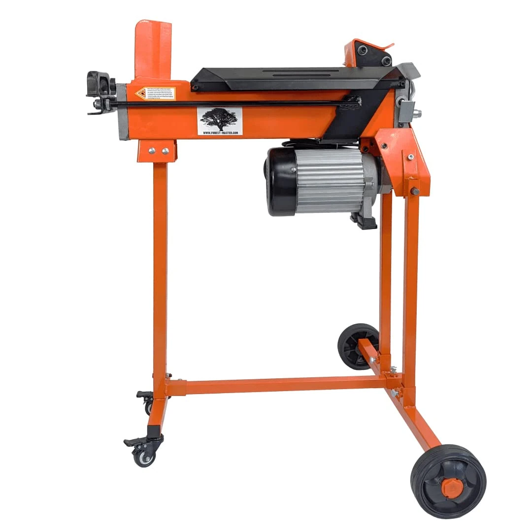 Forest Master FM8TW-TC 5 Ton Electric Log Splitter with Workbench, Guard and Trolley - Powerful, Efficient, and Safe - Small to Medium Wood Burners - Log Length Capacity of 370mm - Pre-filled with Oil