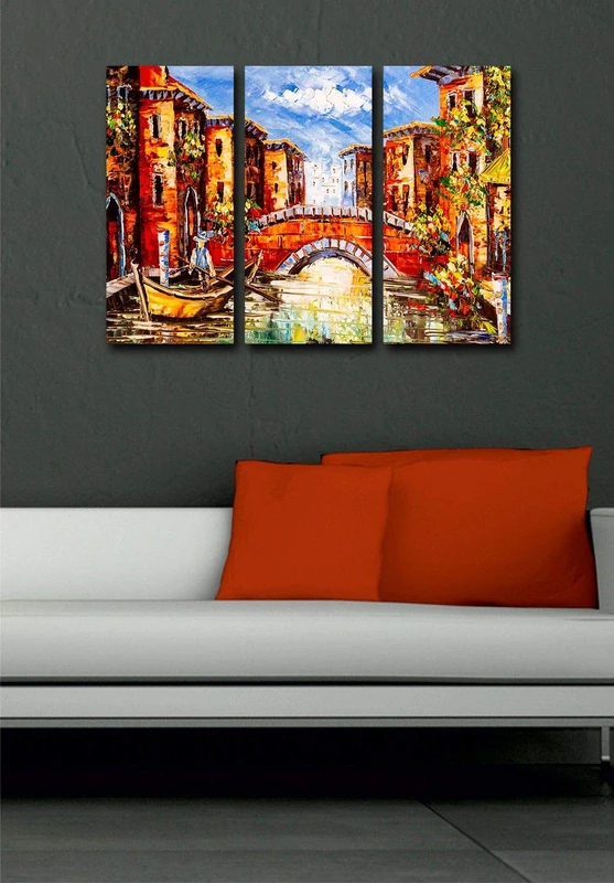 Homemania Frame, Cotton and Wood, Multicoloured, 23 x 2 x 50 cm