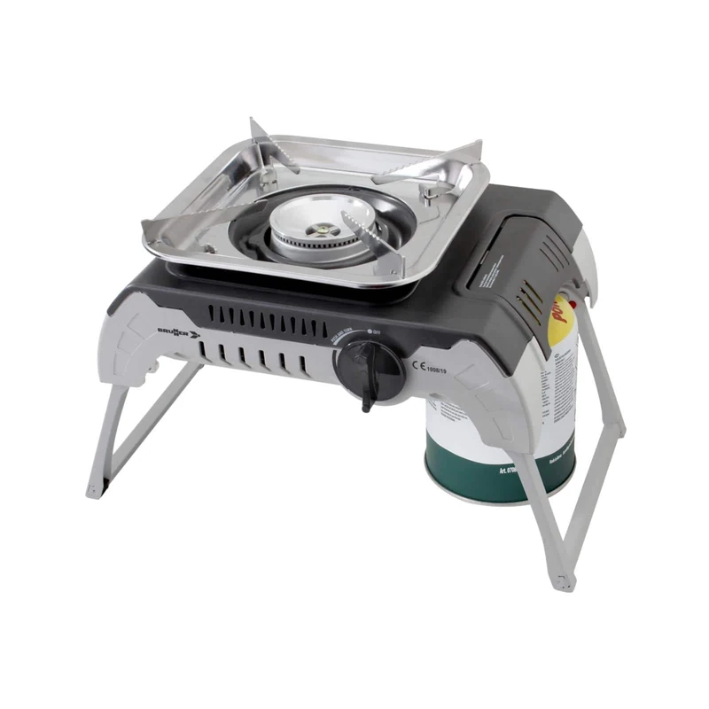 Brunner 0708014N Devil 450 Portable Camping Gas Stove Foldable, compatible with 450 G Threaded Cartridges (Cartridge not included), 2.4 KW Power, with Carrying Case