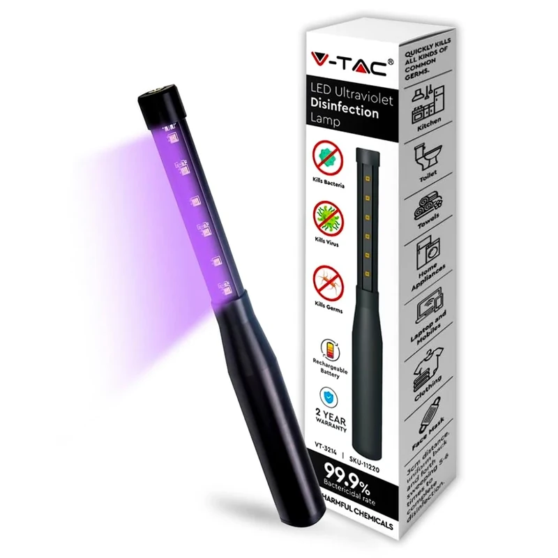 V-TAC GERMICIDA UV Lamp 14W Black - Image 1
