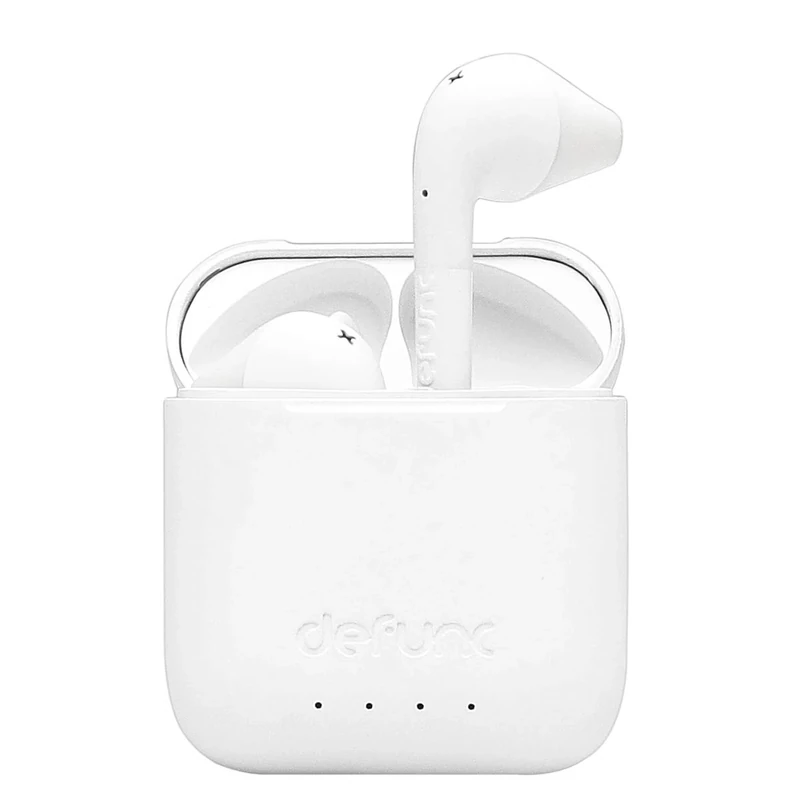 DEFUNC True Go Slim D4212 Wireless Earphones with Powerful Sound - 22 Hours of Battery Life - White, Small