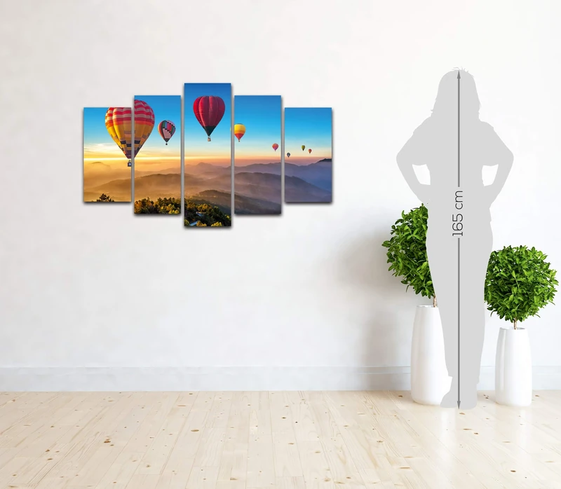 Homemania Picture, Pine Wood, Polyester, Multicoloured, 20 x 60 x 3 cm, 2 Units
