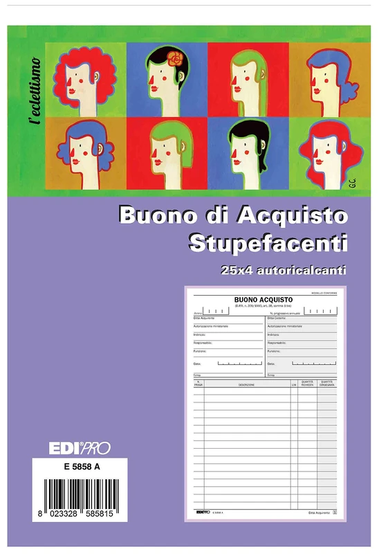 EDIPRO - E5858A - Narcotic Voucher Block 25x4 for pharmacies f.to 9,9x22 - Image 1
