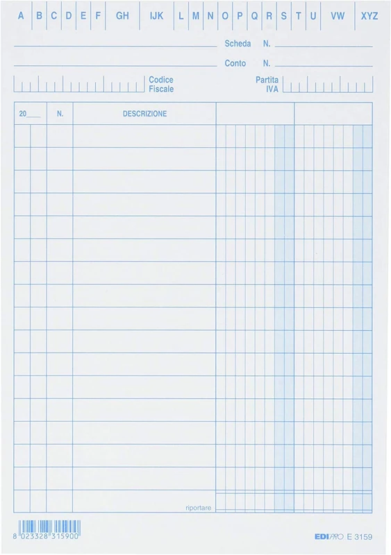 EDIPRO - E3159BL - 100 Cards with 2 Columns Blue f.to 17x12