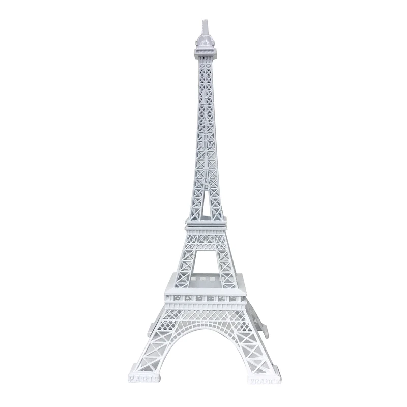 allgala 19 Inch 48CM Eiffel Tower Statue Decor Alloy Metal-White (EF19-86191) - Image 1