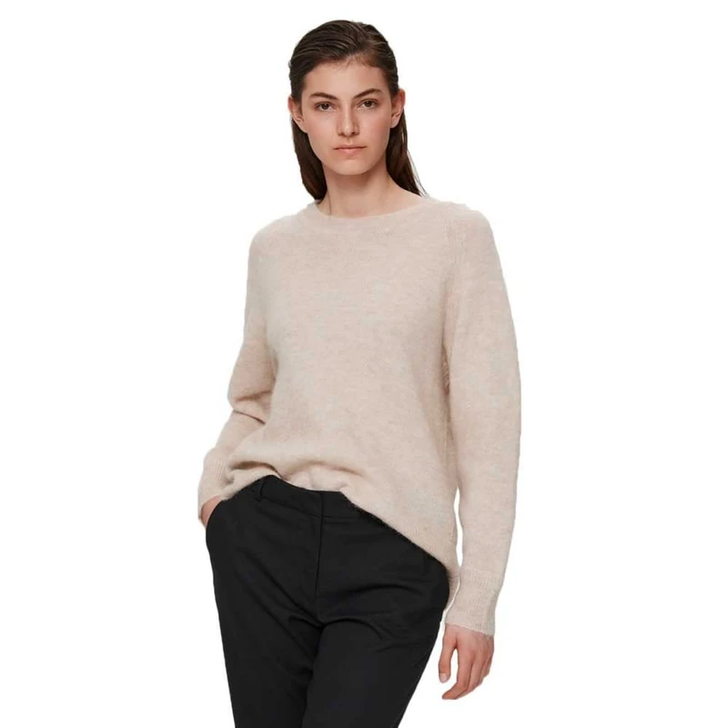 SELECTED FEMME Womens Slflulu Ls Knit O-Neck Noos Sweater, Birch Details: Melange, XS UK