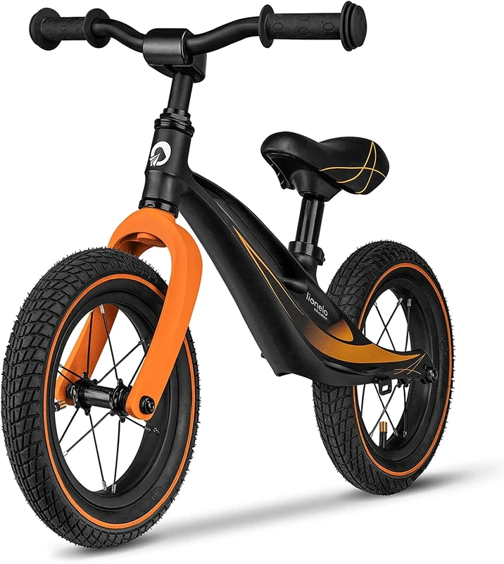 lionelo 12'' Balance Bike BART AIR for kids 2,3,4,5 Years old, Up to 30 kg, Lightweight, Adjustable Seat & Handlebar, 12 inch wheels with Inflatable Tires, Training Bicycle No Pedal, For Boys & Girls