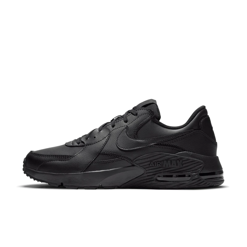 Nike Air Max Excee Leather Sneaker Black/Black-Black-LT Smoke GRE 6