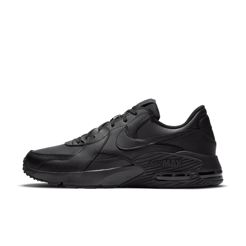 Nike Air Max Excee Leather Sneaker Black/Black-Black-LT Smoke GRE 11