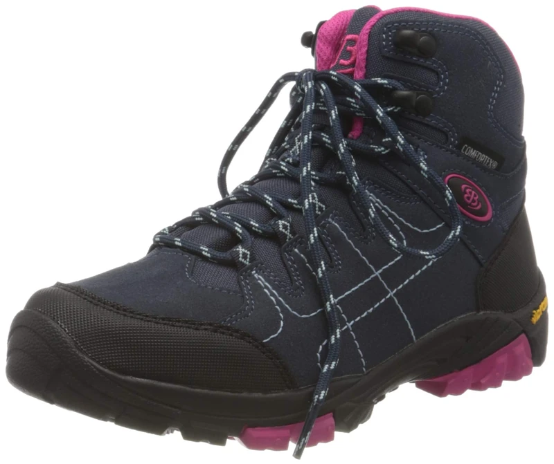 Brütting Girls' Mount Shasta Kids Hi Cross Country Running Shoe, Navy/Pink/Turquoise, 7.5 UK