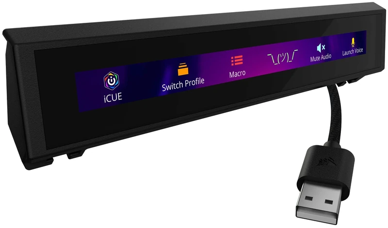 Corsair iCUE NEXUS Companion Touch Screen – 5” Diagonal Screen – 6 Programmable Virtual Macro Buttons – Live System Readouts – iCUE-compatible Device Control, Black