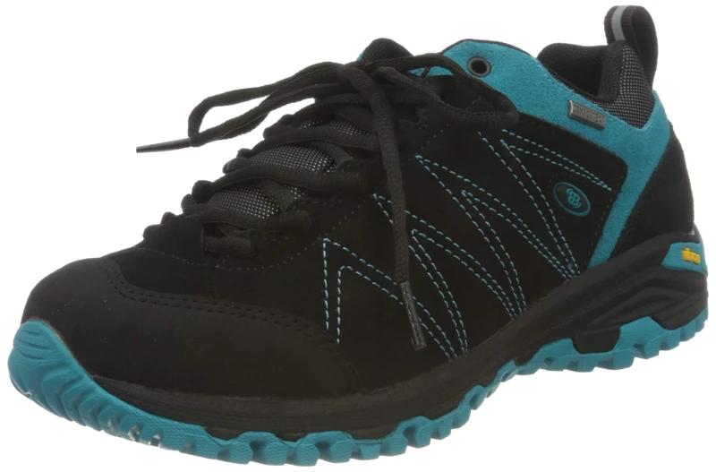 Brütting Unisex Adults' Mount Kapela Low Cross Country Running Shoe, Black/Turquoise, 3.5 UK