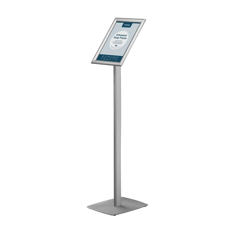 Europel A4 Poster Display Stand – Magnetic Floor Standing Sign Holder Ideal for Advertising, offers, Informance or notices with Aluminium Anodised Construction & Non-Glare Cover