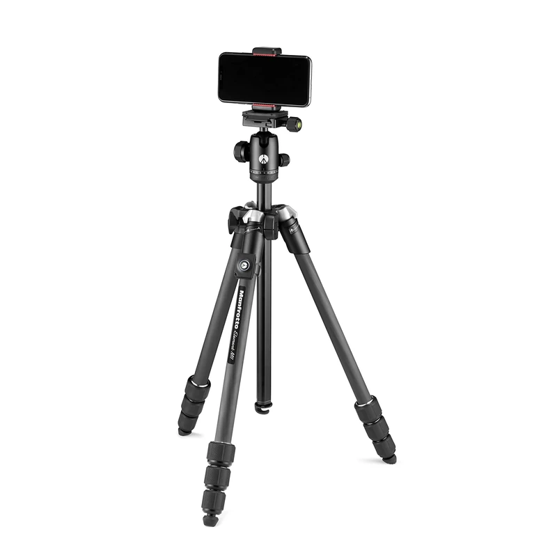 Manfrotto Element MII Camera Tripod, Travel Tripod in Aluminium with Ball Head and Carrying Bag, for Compact Cameras, CSC, DSLR, Photography Accessories for Content Creation and Vlogging