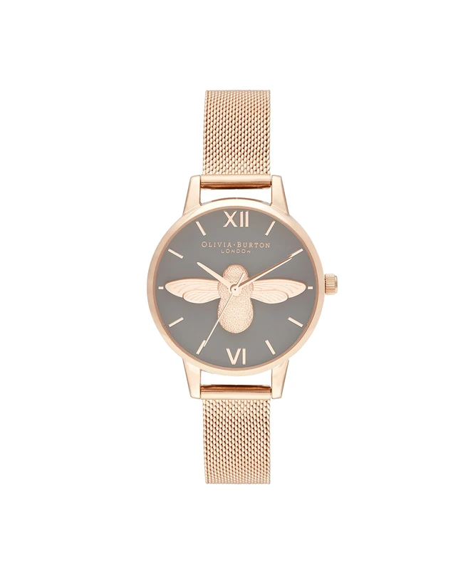 Olivia Burton Analogue Quartz Watch for Women China EXC. Collection with Rose Gold Colored Stainless Steel Mesh Bracelet - OB16EX116