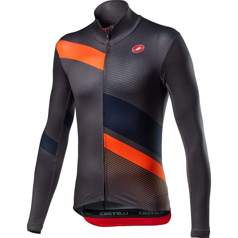 CASTELLI Mid Thermal Pro Jersey, Mens, T-Shirt, 4520519, Dark Gray Orange, XX-Large