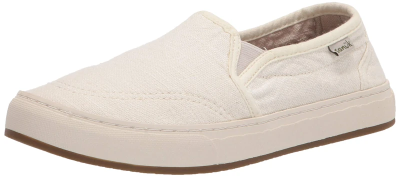 Sanuk Women's Avery Hemp Loafer, Washed White, 8 UK