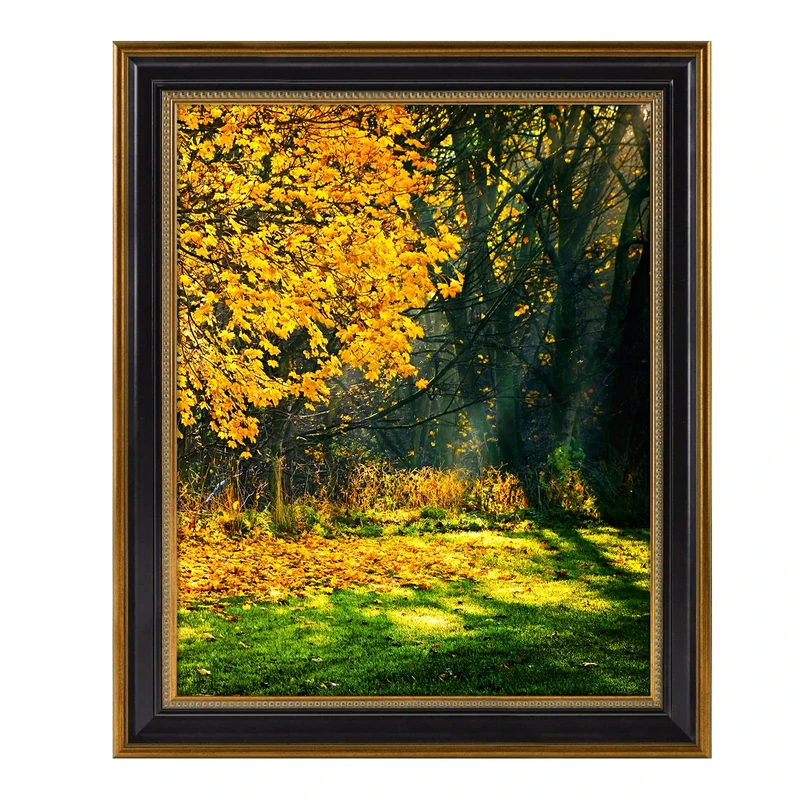 Space Art Deco, 16x20 Picture Frame without Mat for 16x20 Poster/Photo Frame Shatter-Resistant Glass Wall Mounting Display(Black and Ornate Gold Design)