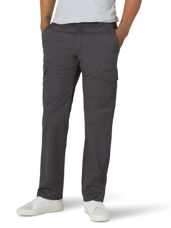 Lee Men's Performance Series Extreme Comfort Twill Straight Fit Cargo Pant, Charcoal, 40W x 29L