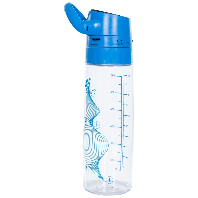 Trespass 600ml Water Bottle With Bluetooth Speaker USB Charger