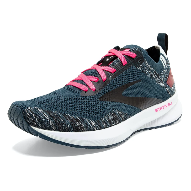 Brooks Women's Levitate 4 Running Shoe, Navy/Black/Pink, 1.5 UK
