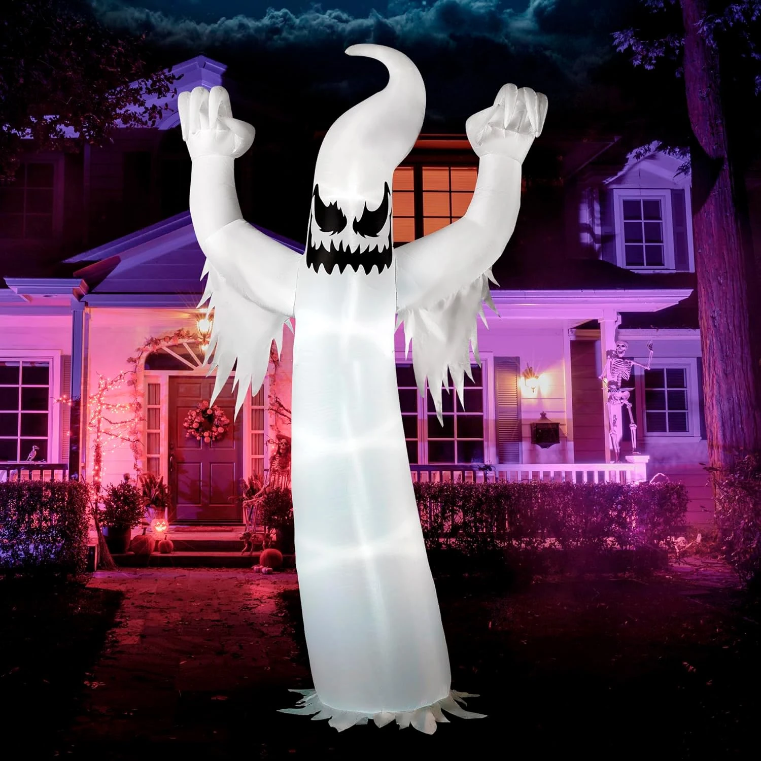 Joiedomi 12 Ft Tall Halloween Inflatable Scary Spooky Ghost Inflatable Yard Decoration with Build-in LEDs Blow Up Ghost Inflatables for Halloween Party Indoor, Outdoor, Yard, Garden, Lawn Decorations