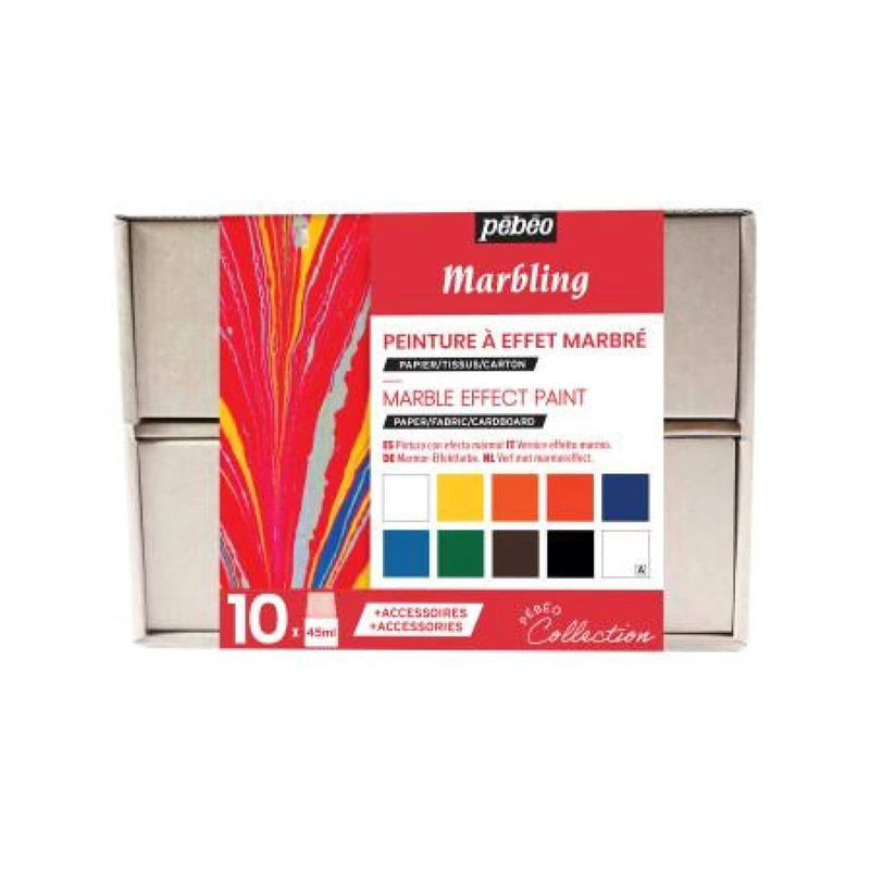 Pebeo 758495 MARBLING Collection Set, Assorted 10X45ML