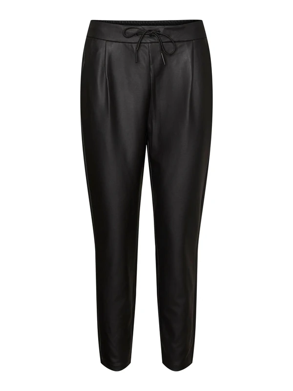 Vero Moda Female Trousers in Leather Look VMEVA Trousers, Black, M / 34L