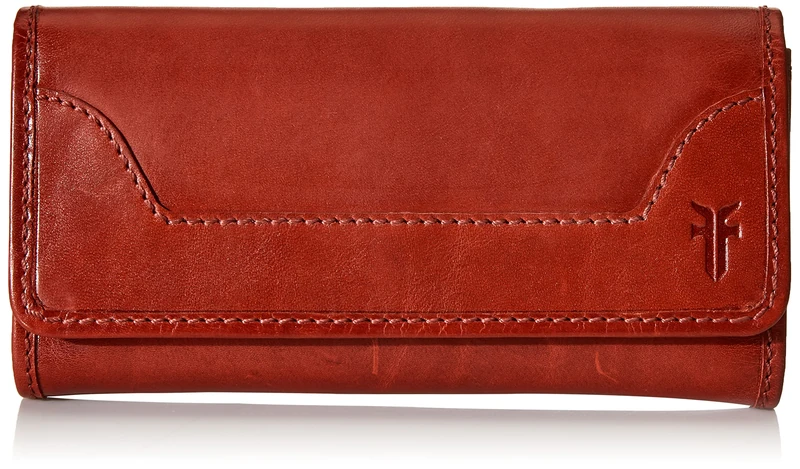 FRYE Melissa Continental Snap Leather Wallet, Red, One Size
