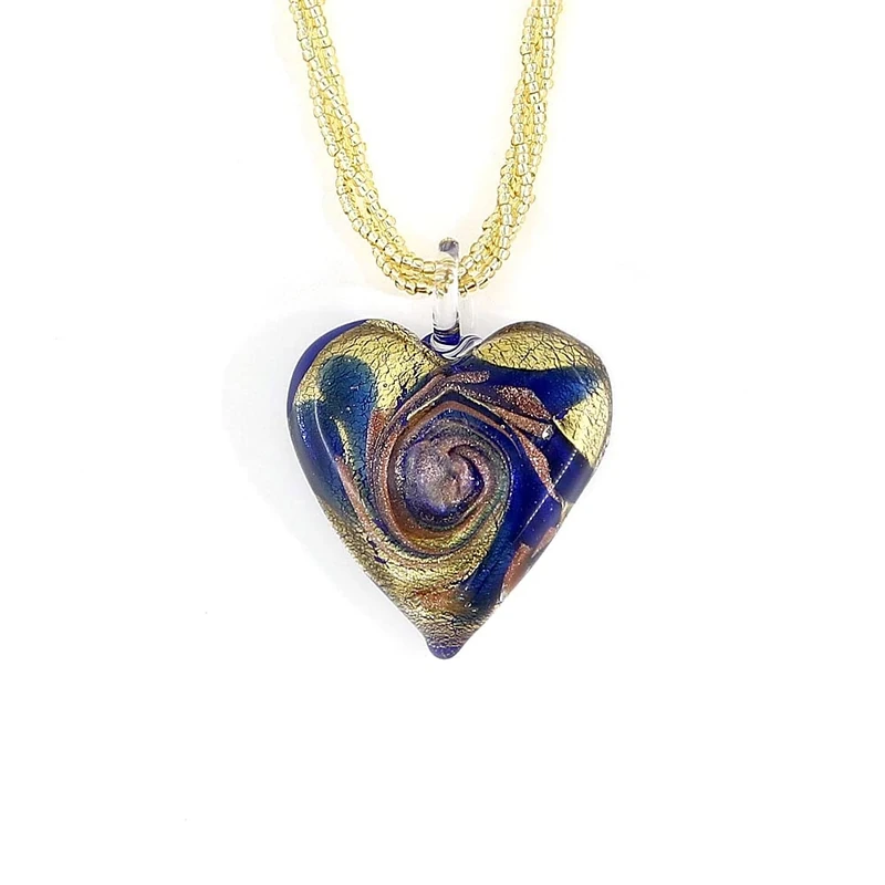 Venetiaurum Murano Glass Heart Necklace - 925 Sterling Silver - Image 1