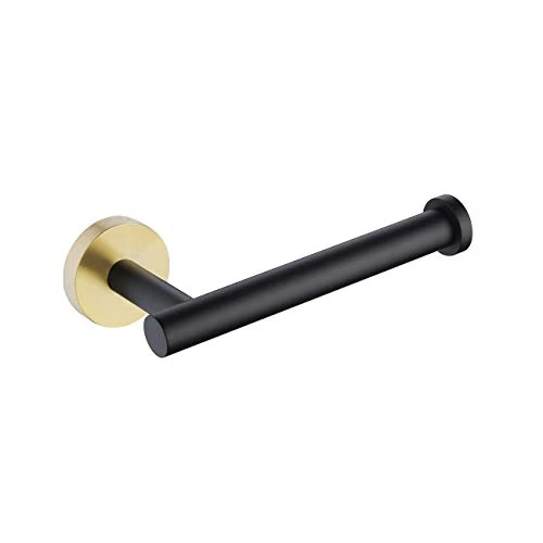 KES Toilet Roll Holder Wall Mounted Toilet Paper Holder Bathroom Paper Tissue Dispenser SUS304 Stainless Steel Matte Black & Brushed Brass, A2175S12-BKBZ