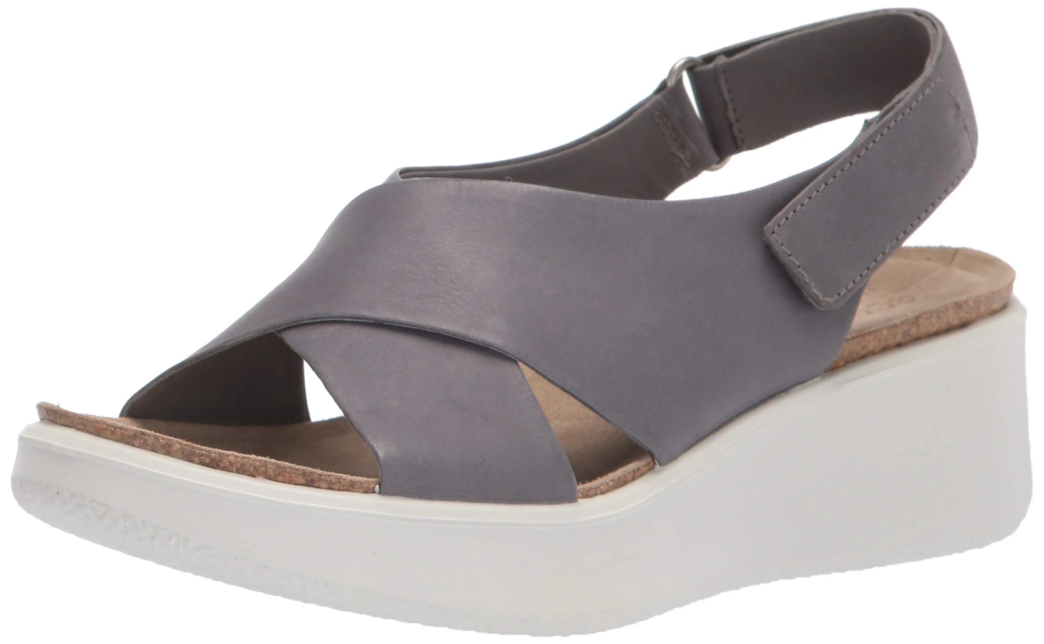 ECCO Women's Corksphere Wedge Sandal grey Size: 10-10.5