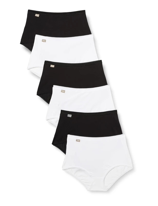 Playtex Brief Woman Essential Cotton Maxi Brief x6 White/Black 16