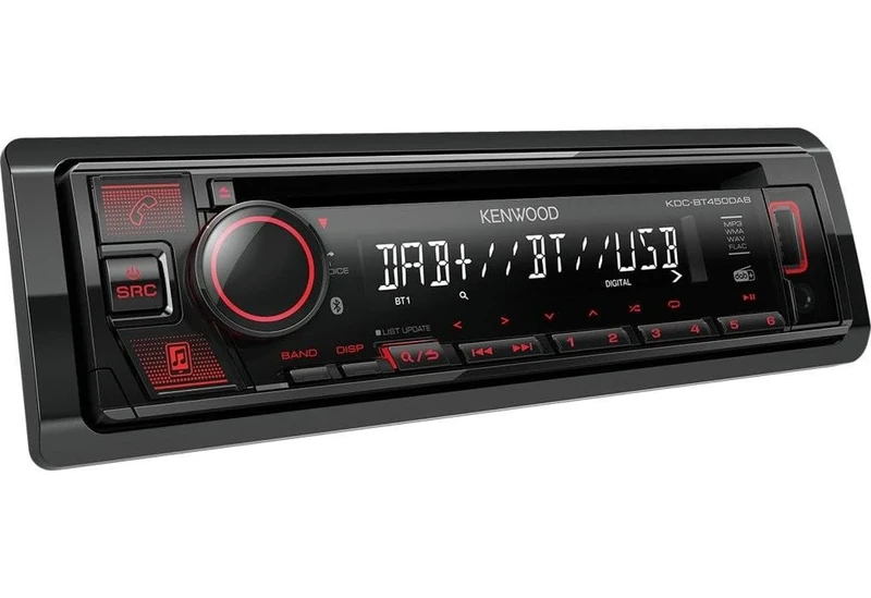 Kenwood KDC-BT450DAB CD Receiver, With Built-in Bluetooth, DAB+ Digital Radio, USB & AUX Input, Steering Wheel Controls