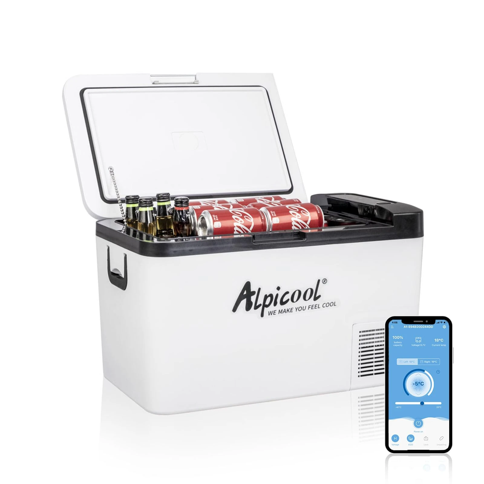 Alpicool K25 25L Compressor Car Fridge Freezer, DC 12v Camping Refrigerator, Portable Mini Cool Box for TruckCampervanRVBoat, -20℃ to 20℃
