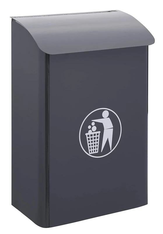 ARREGUI E6115 30L Grey Steel Wall Mounted Recycling Bin for Garage and Indoor Common Areas