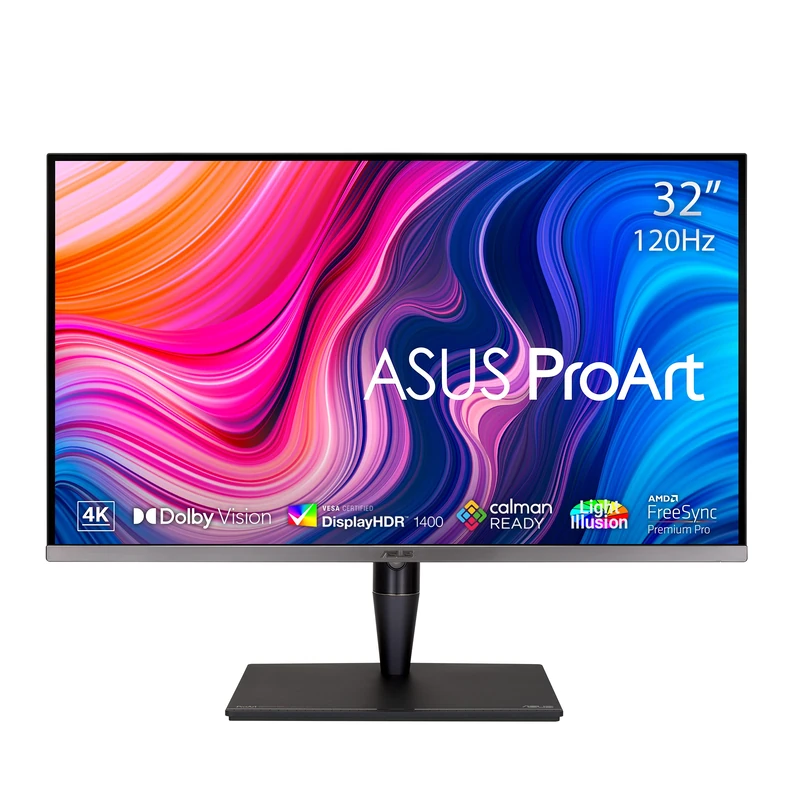 ASUS ProArt Display PA32UCG-K 4K HDR IPS mini LED professional monitor – 32", 1600 nits, 120 Hz, Dolby Vision, HDR10, Delta E < 1, DCI-P3, hardware calibration, Thunderbolt 3, Calman ready, HDMI 2.1