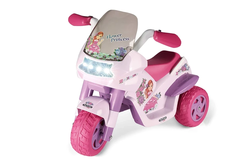 Peg Perego Children's 6V Flower Princess Three-Wheel Motorbike, Pink