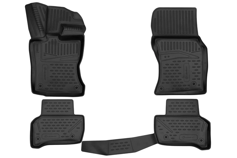Element EXP.ELEMENT3D02184210 3D Rubber Floor Mats for Jaguar XE 2019-4 Pieces, Black, Fit