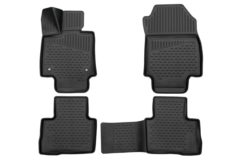 Element Custom-fit premium 3D rubber floor mats designed for Toyota RAV4, Mk5 (XA50), 2018-2024, 4 pieces, black