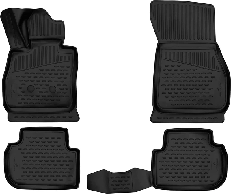 Element Tailor-Made Premium 3D Rubber Floor Mats Designed for BMW 1 Series, Mk3 (F40), 2019-2024, 4 Pieces, Black