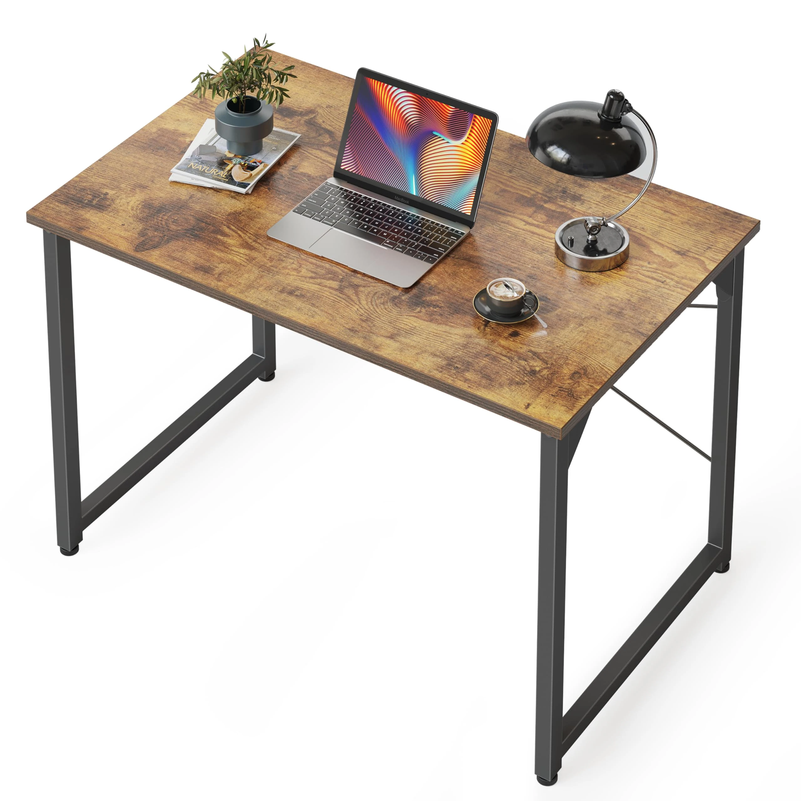 CubiCubi Computer Desk 80 x 40 x 75 cm Home Office Laptop Desk Study Writing Table, Modern Simple Style, Rustic Brown